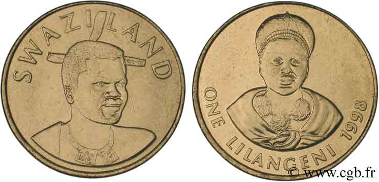 SWAZILAND 1 Lilangeni Roi Msawati III / reine mère Ntombi Tfwala 1998  SPL 