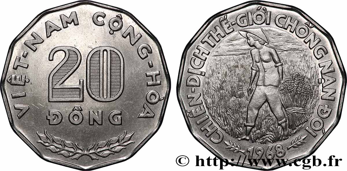 VIET NAM SOUTH 20 Dong “Viêt-Nam Cong Hòa” FAO 1968 AU