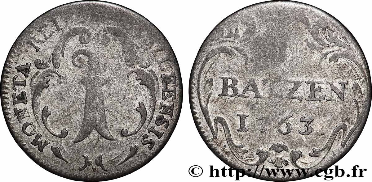 SWITZERLAND - CITY OF BASEL 1 Batzen 1763 Bâle VF