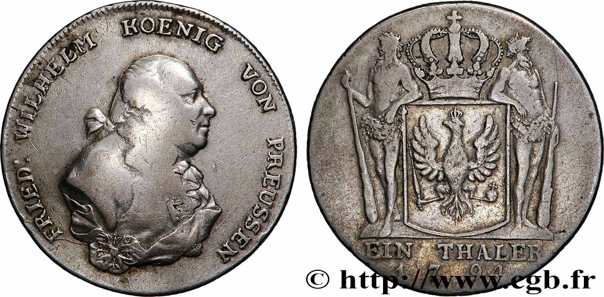 ALLEMAGNE - PRUSSE Thaler Frédéric-Guillaume 1794 Berlin TB