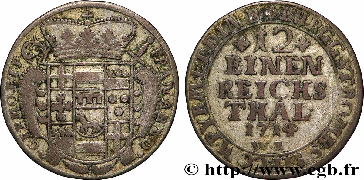 GERMANIA - MUNSTER 1/12 Thaler prince-évêque Granz Arnold de Metternich 1714 Münster MB