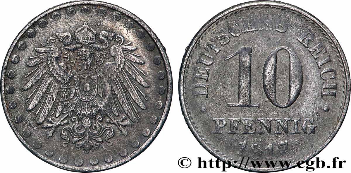 ALLEMAGNE 10 Pfennig 1917 Berlin TTB