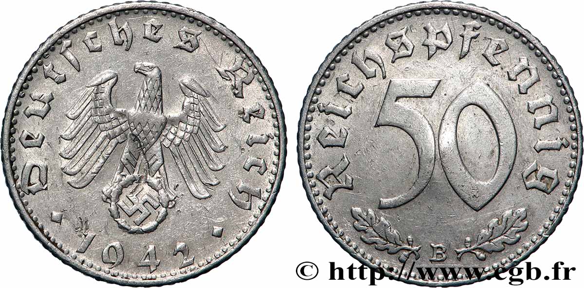 ALLEMAGNE 50 Reichspfennig 1942 Vienne - B TTB