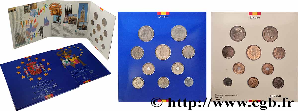 ESPAGNE Série FDC - 10 monnaies 1992 Madrid FDC
