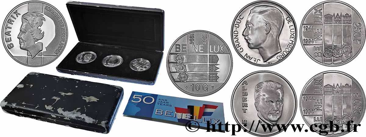 BENELUX Série 3 monnaies Proof 50 ans du Benelux 1994 FDC