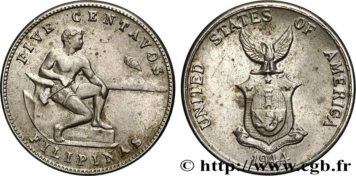 PHILIPPINEN 5 Centavos - Administration Américaine 1944 fVZ