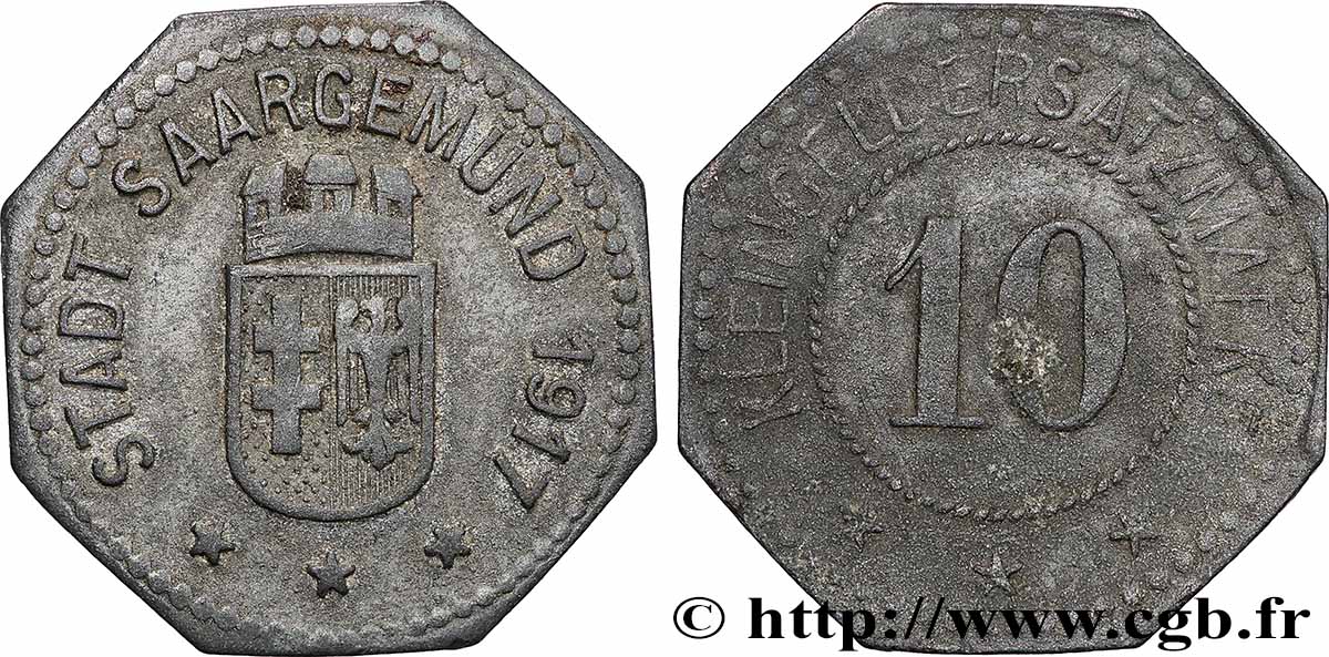 GERMANY - Notgeld 10 Pfennig Saargemünd (Sarregemines) 1917 XF