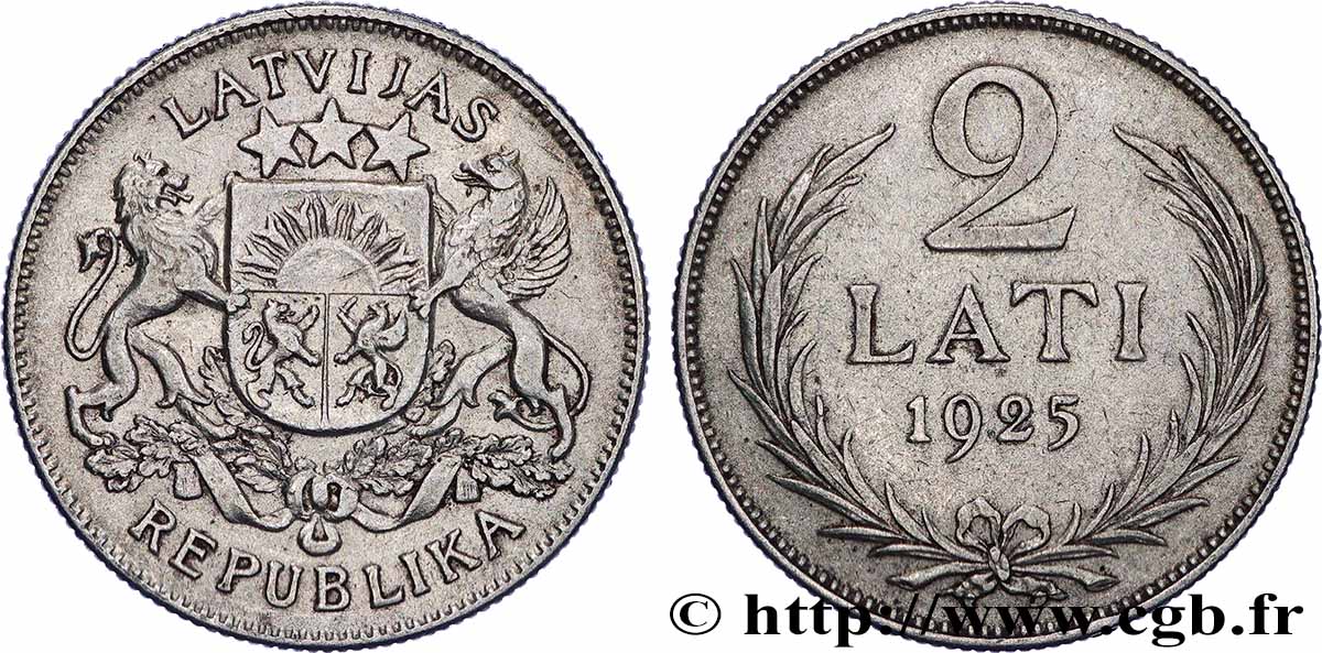 LETONIA 2 Lati emblème 1925 Londres MBC+