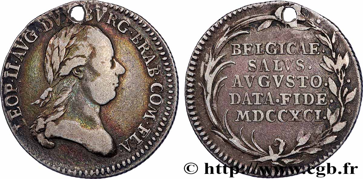 BELGIO - PAESI BASSI AUSTRIACI Médaille inaugurale de Léopold II 1791 BB