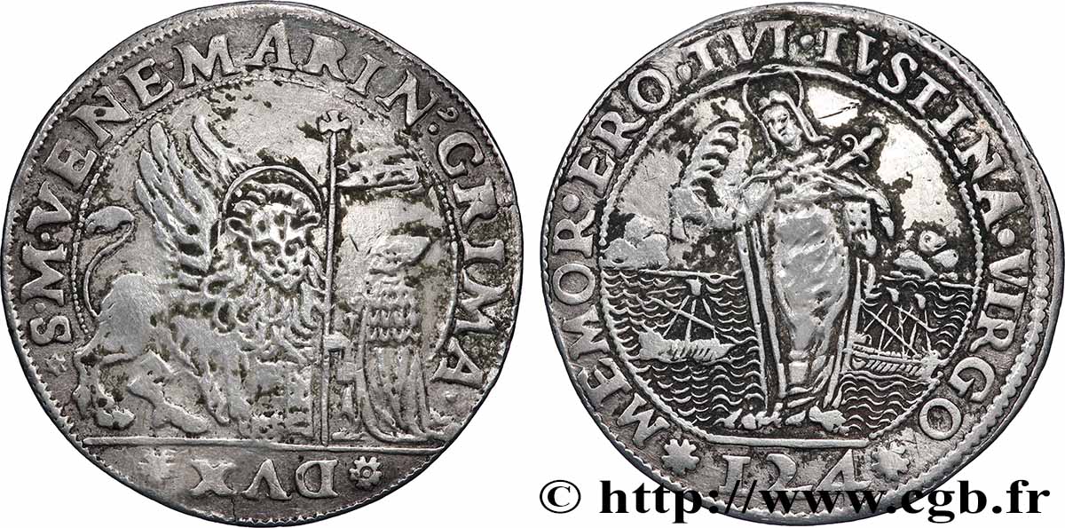 ITALY - VENICE - ALVISE I MOCENIGO (85th Doge) Ducato de 124 soldi n.d. Venise VF