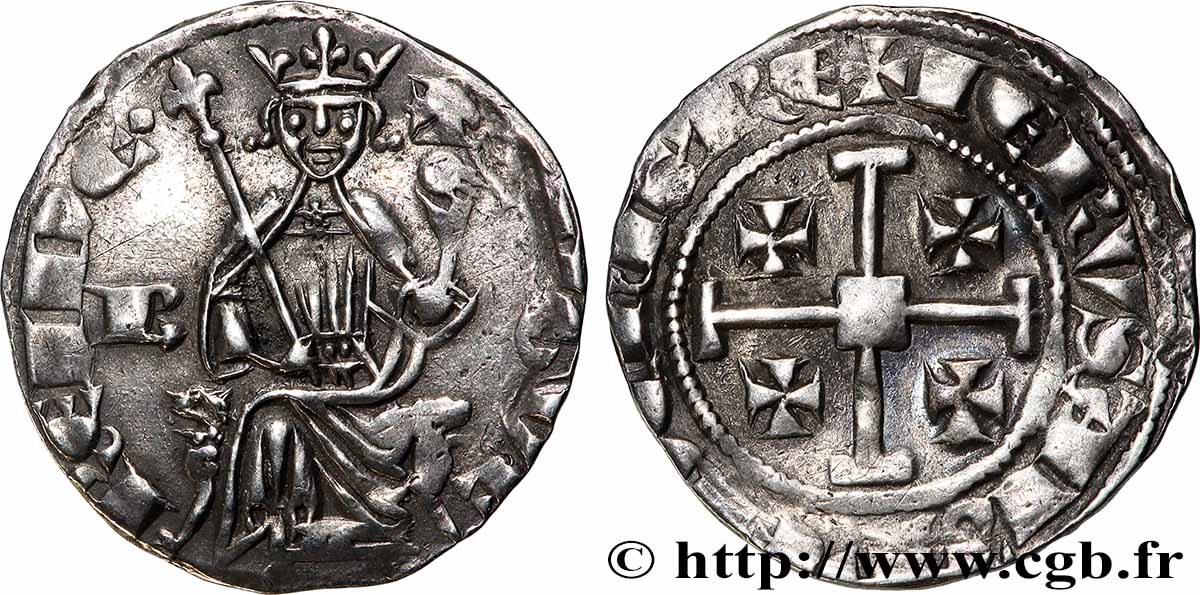 KINGDOM OF CYPRUS - HUGH IV OF LUSIGNAN Gros au B n.d. Paphos XF