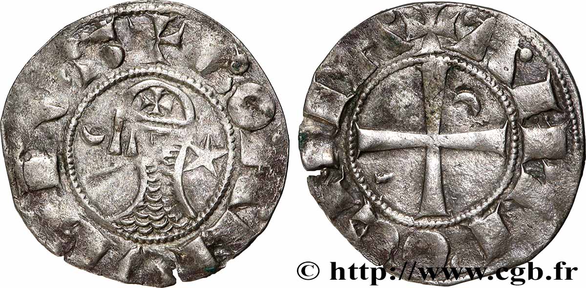 CROISADES - PRINCIPAUTÉ D ANTIOCHE - BOHÉMOND III Denier n.d. Antioche SS