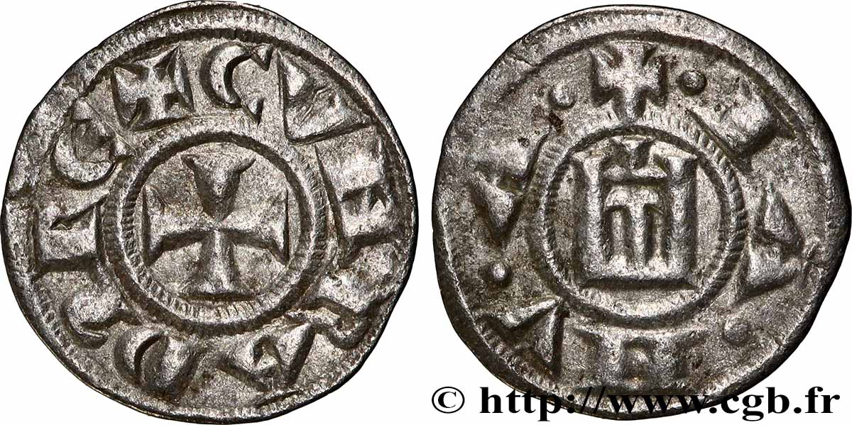 LIGURIA - REPUBLIC OF GENOA - ANONYMOUS Denier n.d. Gènes XF