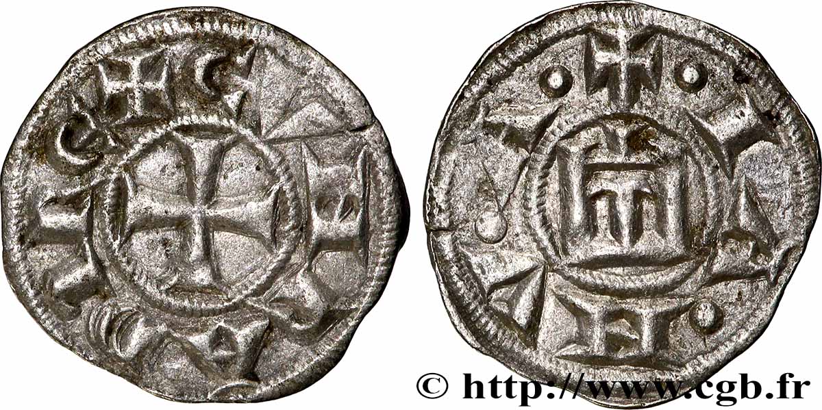 LIGURIA - REPUBLIC OF GENOA - ANONYMOUS Denier n.d. Gènes XF