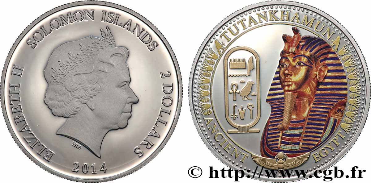 SOLOMON-INSELN 2 Dollar Proof TOUTANKHAMON 2014 fST