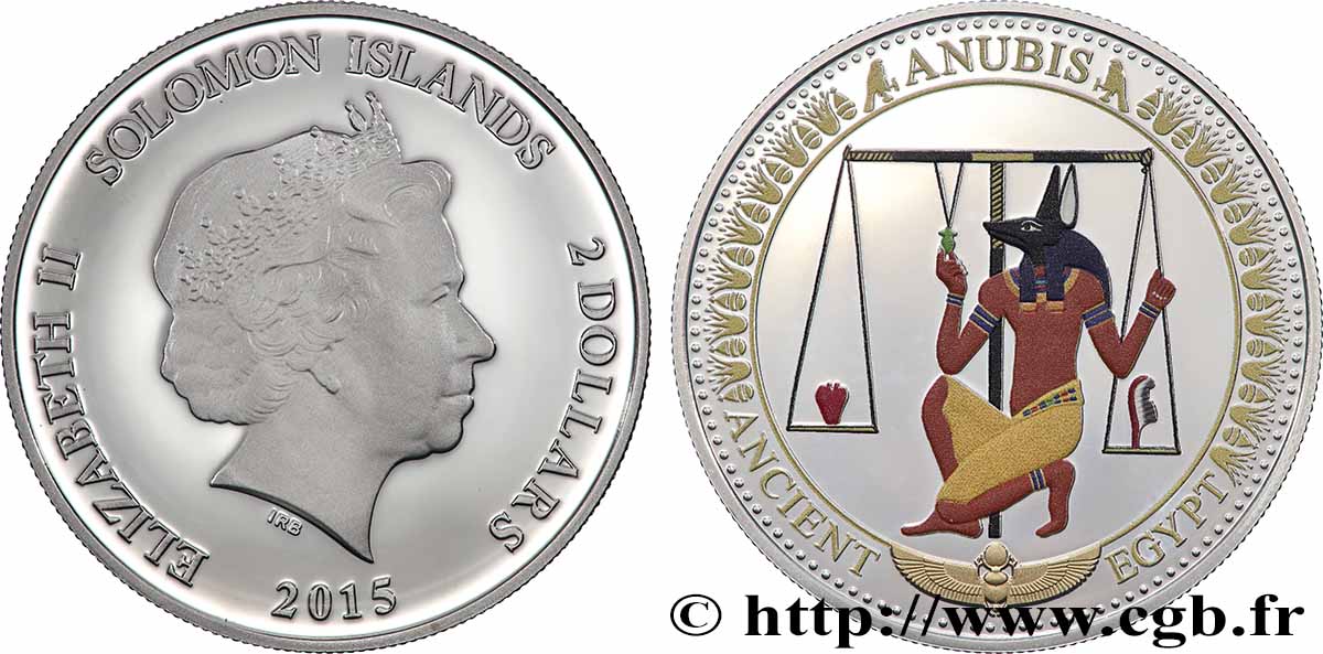 SOLOMON-INSELN 2 Dollar Proof Anubis 2015 fST
