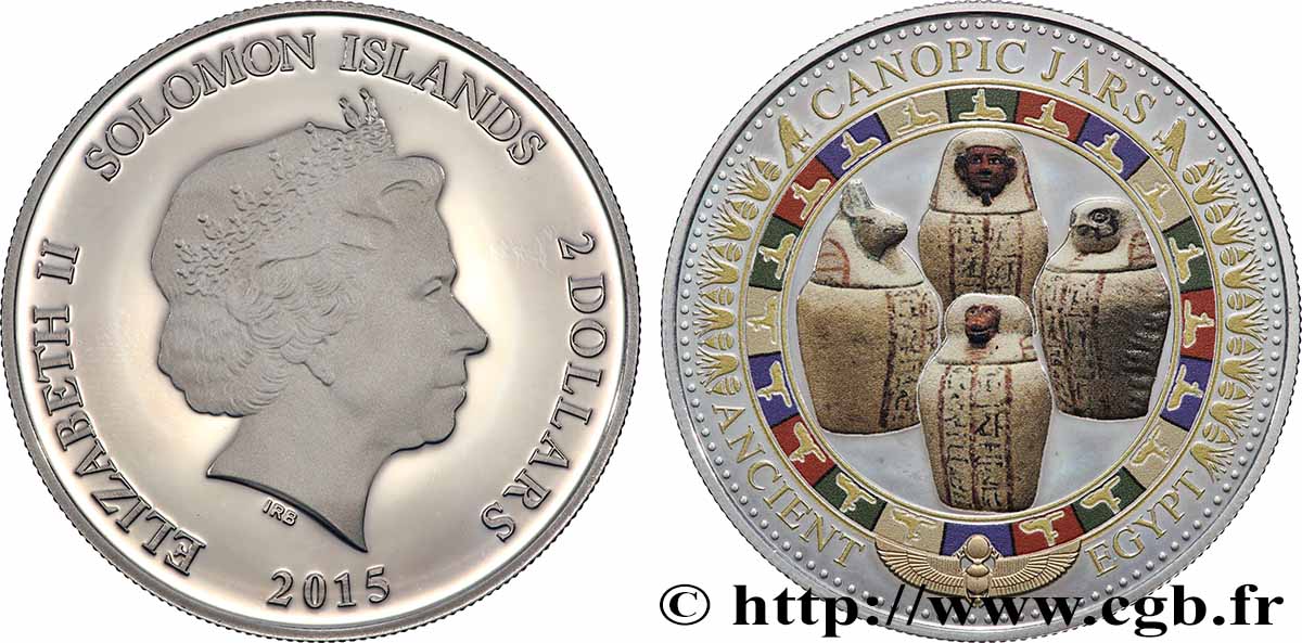 SOLOMON ISLANDS 2 Dollar Proof Vases Canopes 2015 MS
