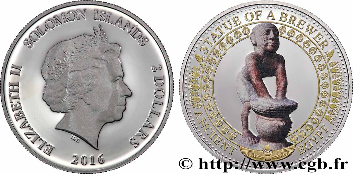 ÎLES SALOMON 2 Dollar Proof Statue d’un brasseur 2016 SPL