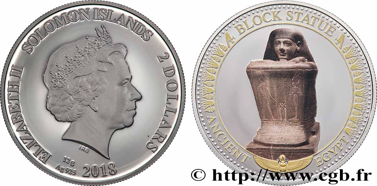 SOLOMON ISLANDS 2 Dollar Proof Statue de Bloc de Hor 2018 MS