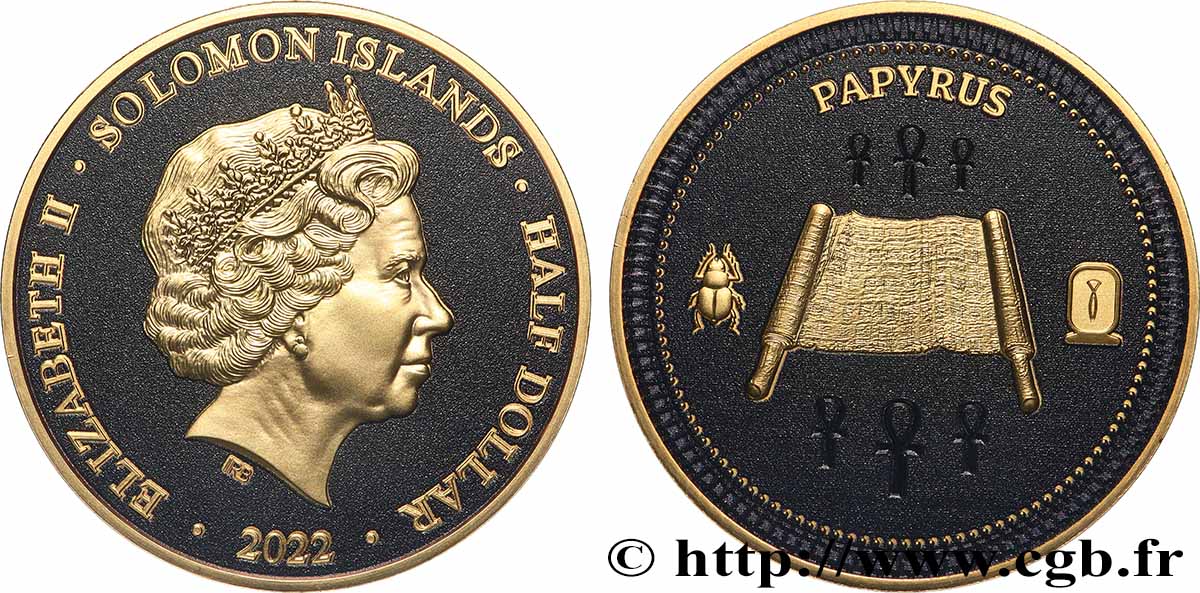 ISOLE SALAMONE 1/2 Dollar Prooflike Papyrus 2022 FDC