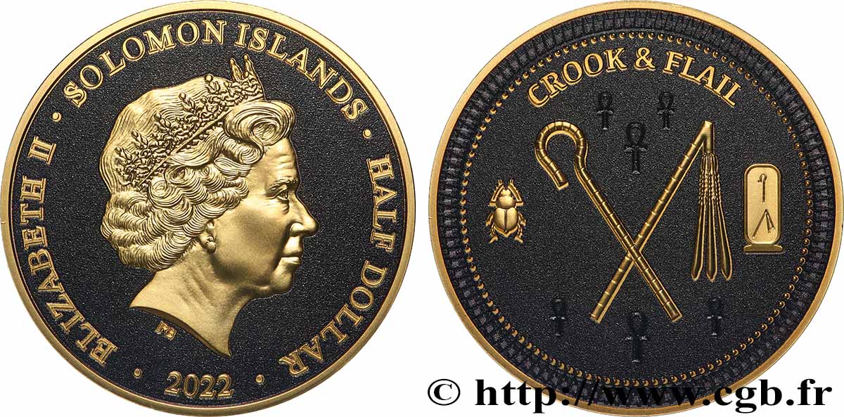 SOLOMON ISLANDS 1/2 Dollar Prooflike Sceptre et fléau 2022 MS