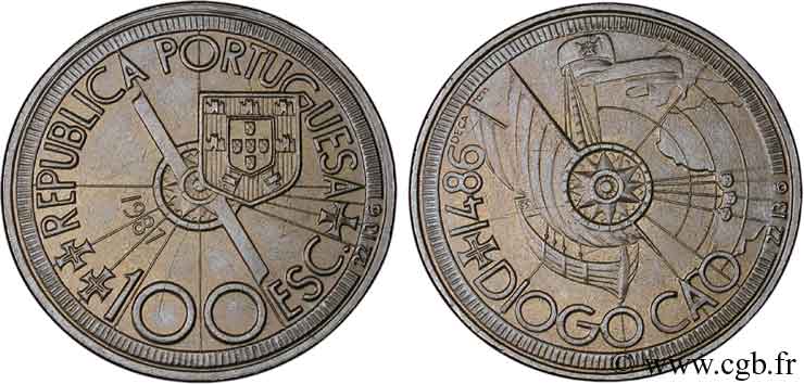PORTUGAL 100 Escudos Diogo Cao et l’exploration des côtes africaines en 1486 1987  MS 