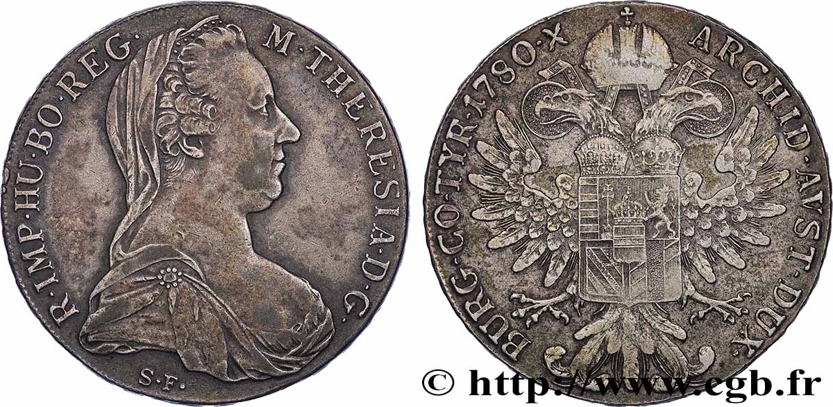 AUTRICHE 1 Thaler (REFRAPPE) Marie-Thérèse 1780 Vienne TB+