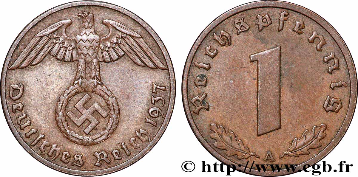GERMANIA 1 Reichspfennig 1937 Berlin q.SPL