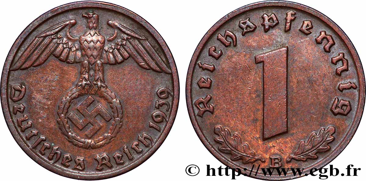GERMANIA 1 Reichspfennig aigle et swastika 1939 Vienne q.SPL