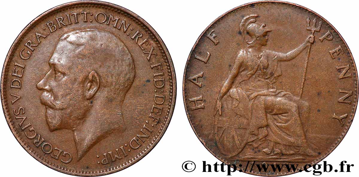 UNITED KINGDOM 1/2 Penny Georges V 1913 Londres VF