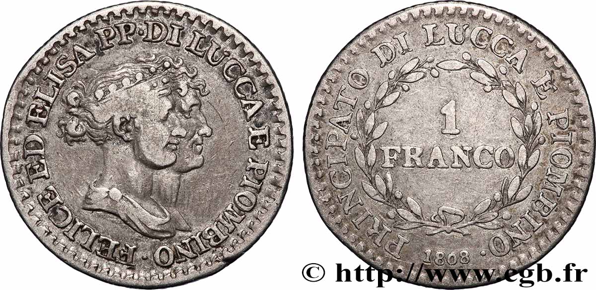 ITALIE - LUCQUES ET PIOMBINO 1 Franco 1808 Florence TTB
