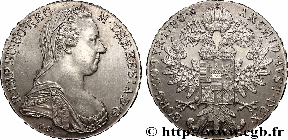 AUTRICHE 1 Thaler (REFRAPPE) Marie-Thérèse 1780 Vienne SUP