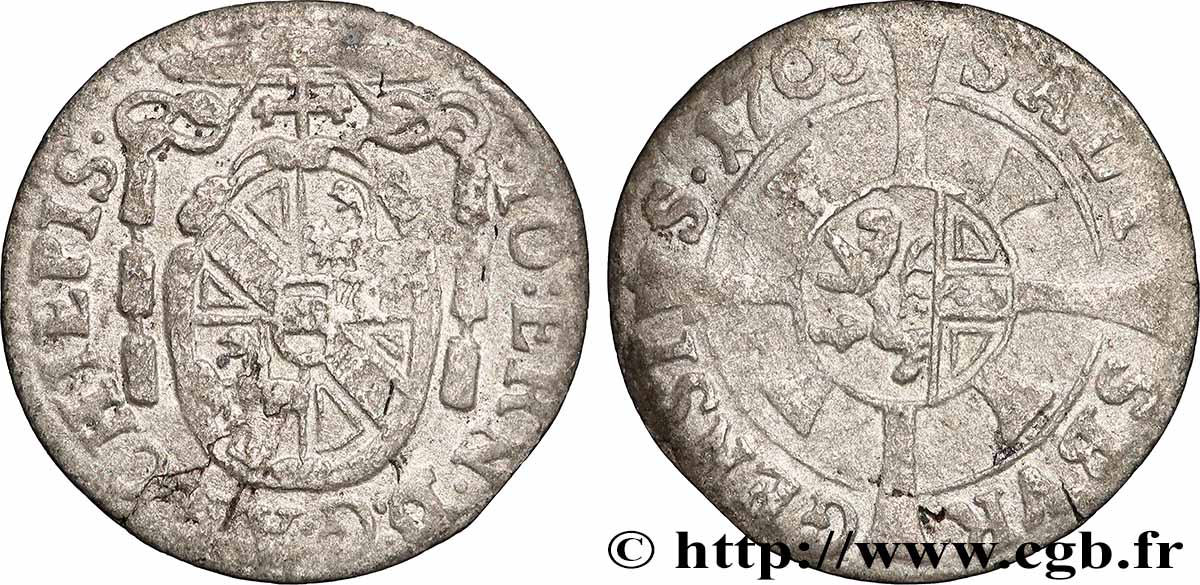 AUSTRIA - SALZBURGO 1 Kreuzer au nom de Johann Ernst von Thun 1703 MBC