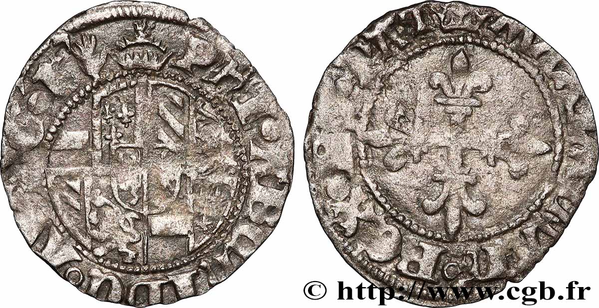 PAYS-BAS BOURGUIGNONS - DUCHÉ DE BRABANT - PHILIPPE LE BEAU 1/4 Gros n.d. Anvers TTB