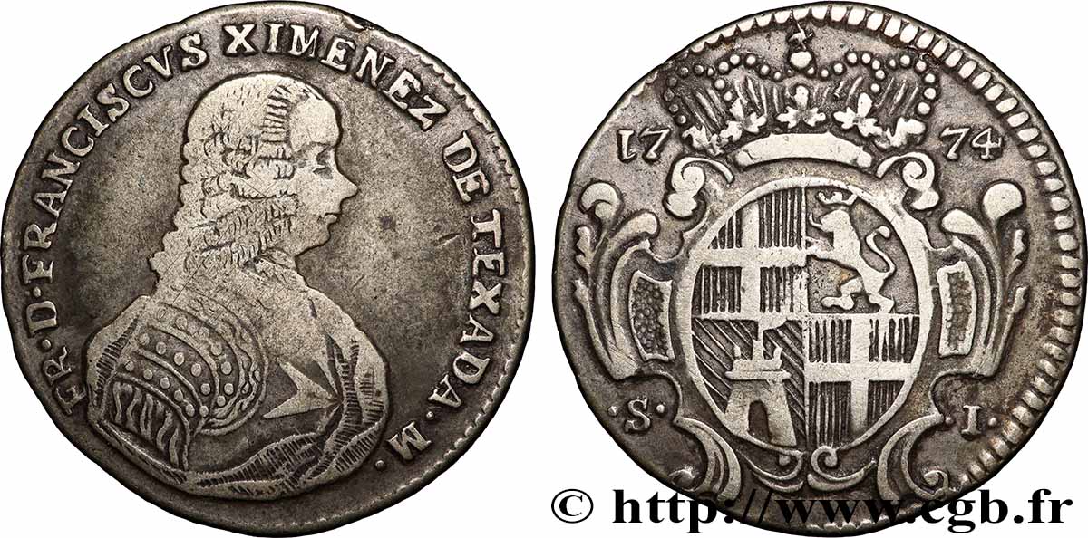 MALTE 1 Scudo - Francisco Ximenez de Texada 1774 TTB