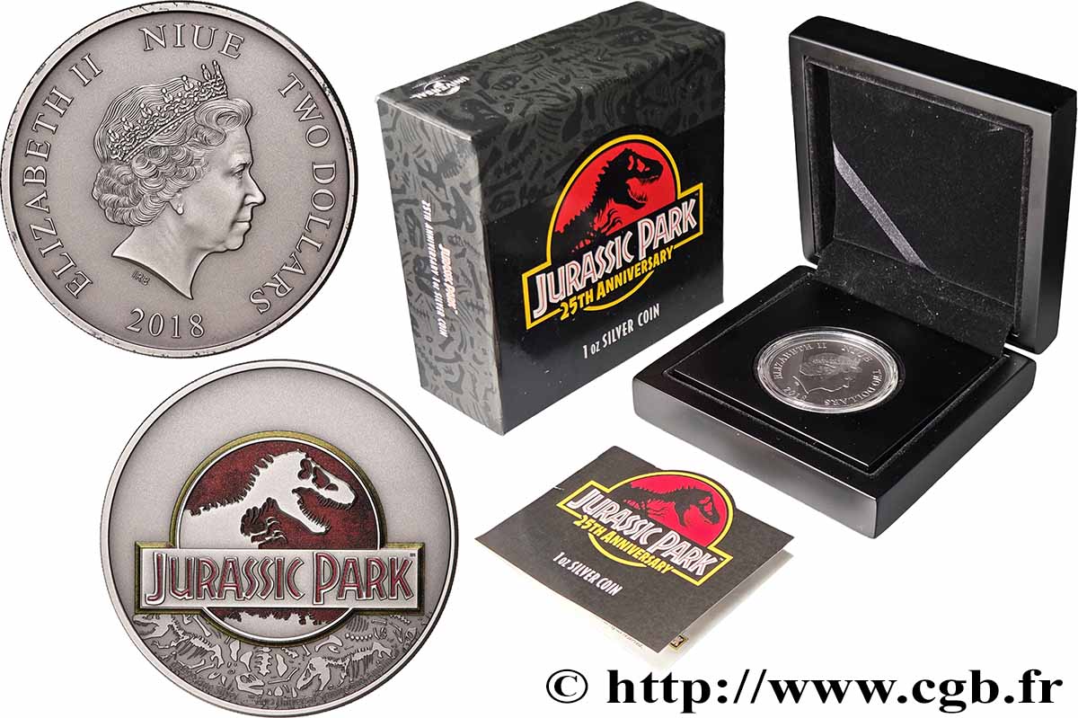 NIUÉ 2 Dollars Jurassic Park 2018 Varsovie FDC