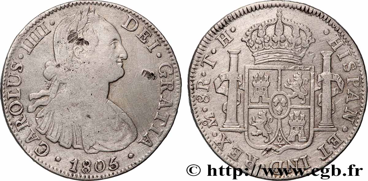 MEXIQUE - CHARLES IV 8 Reales 1805 Mexico TB+