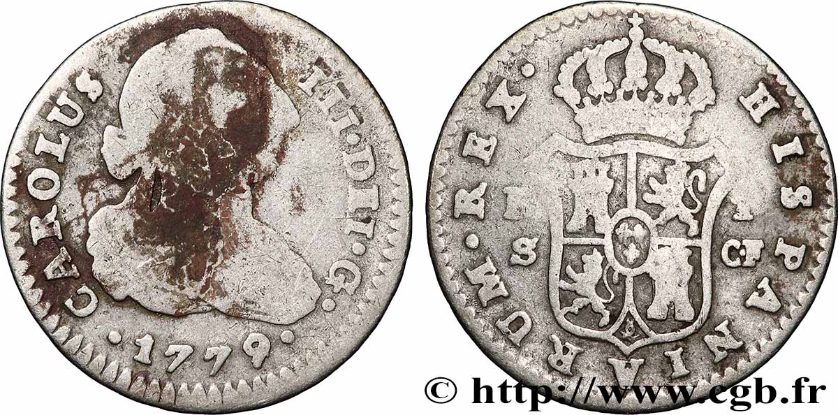 ESPAGNE 1 Real Charles III 1779 Séville TB