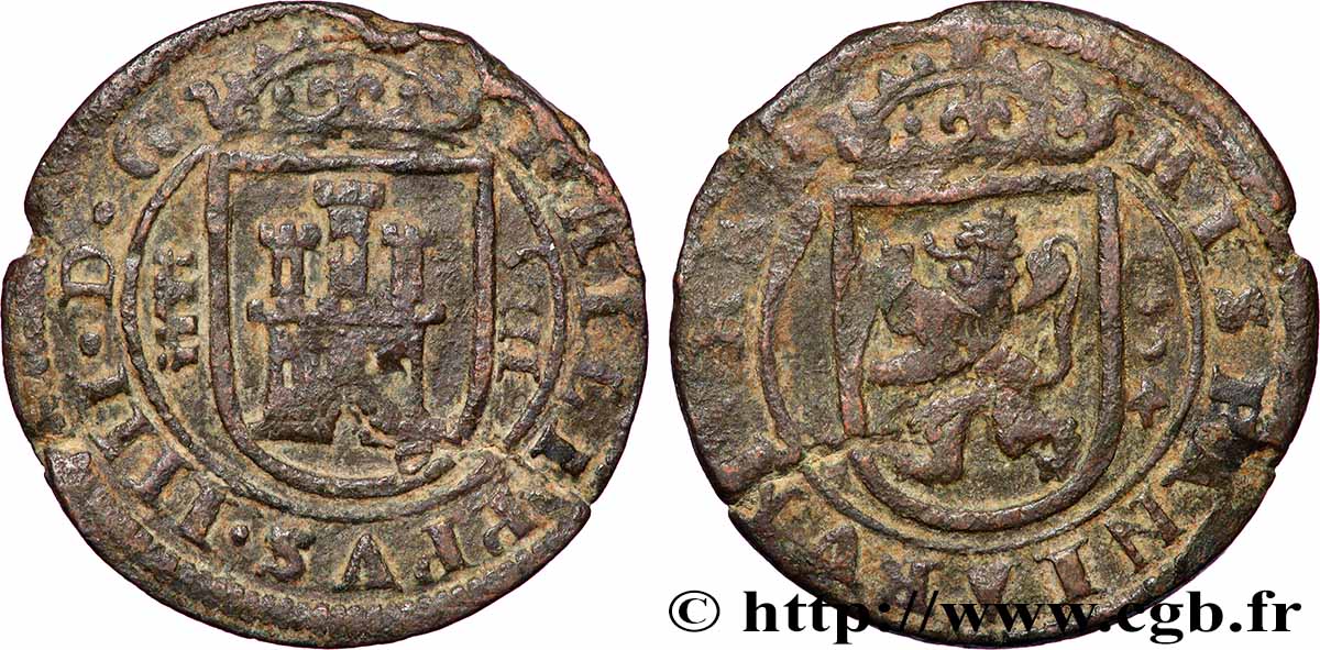 SPAIN - KINGDOM OF SPAIN - PHILIP IV 8 Maravedis 1624 Ségovie VF
