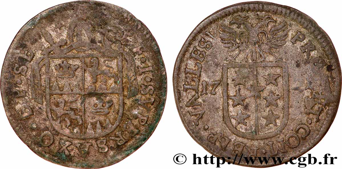 SWITZERLAND - CANTON OF VALAIS 1 Batzen canton du Valais (Sitten) frappe au nom de l’évêque François-Joseph Supersaxo 1724 VF