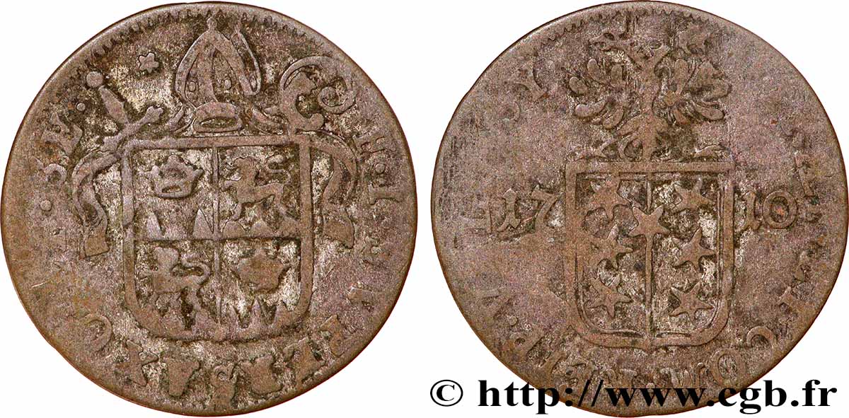 SWITZERLAND - CANTON OF VALAIS 1 Batzen canton du Valais (Sitten) frappe au nom de l’évêque François-Joseph Supersaxo 1710 VF