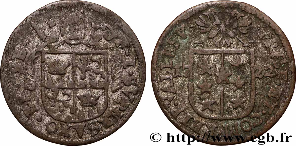 SCHWEIZ - KANTON WALLIS 1 Batzen canton du Valais (Sitten) frappe au nom de l’évêque François-Joseph Supersaxo 1722 S