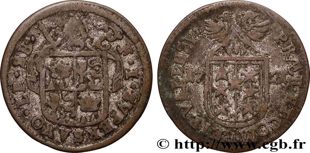 SCHWEIZ - KANTON WALLIS 1/2 Batzen canton du Valais (Sitten) frappe au nom de l’évêque François-Joseph Supersaxo 1721 S