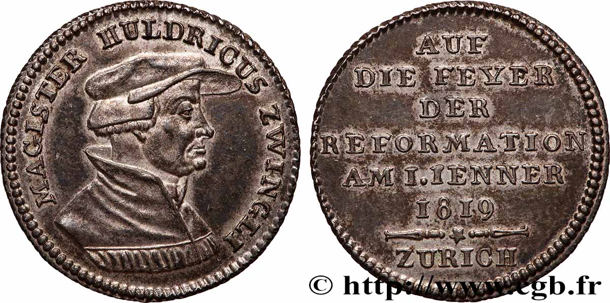 SUISSE - CANTON DE ZÜRICH Médaille de 1 Ducat 1819 SUP