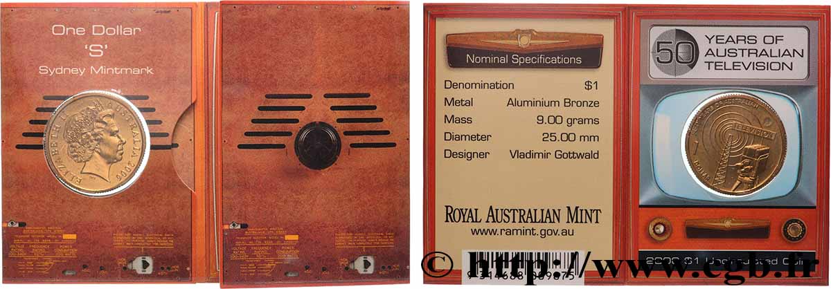 AUSTRALIA 1 Dollar 50e anniversaire de la télévision australienne 2006 Sydney FDC