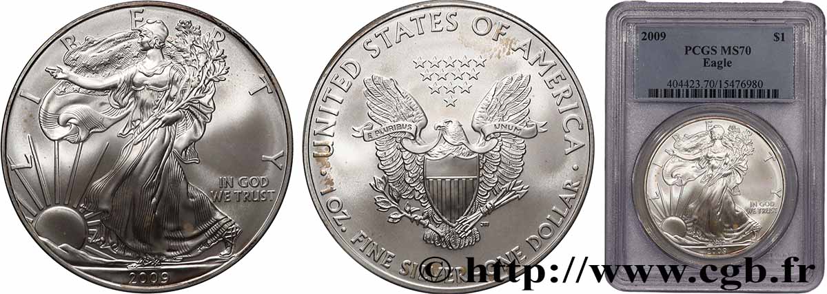 ÉTATS-UNIS D AMÉRIQUE 1 Dollar type Silver Eagle 2009 West Point FDC70 PCGS