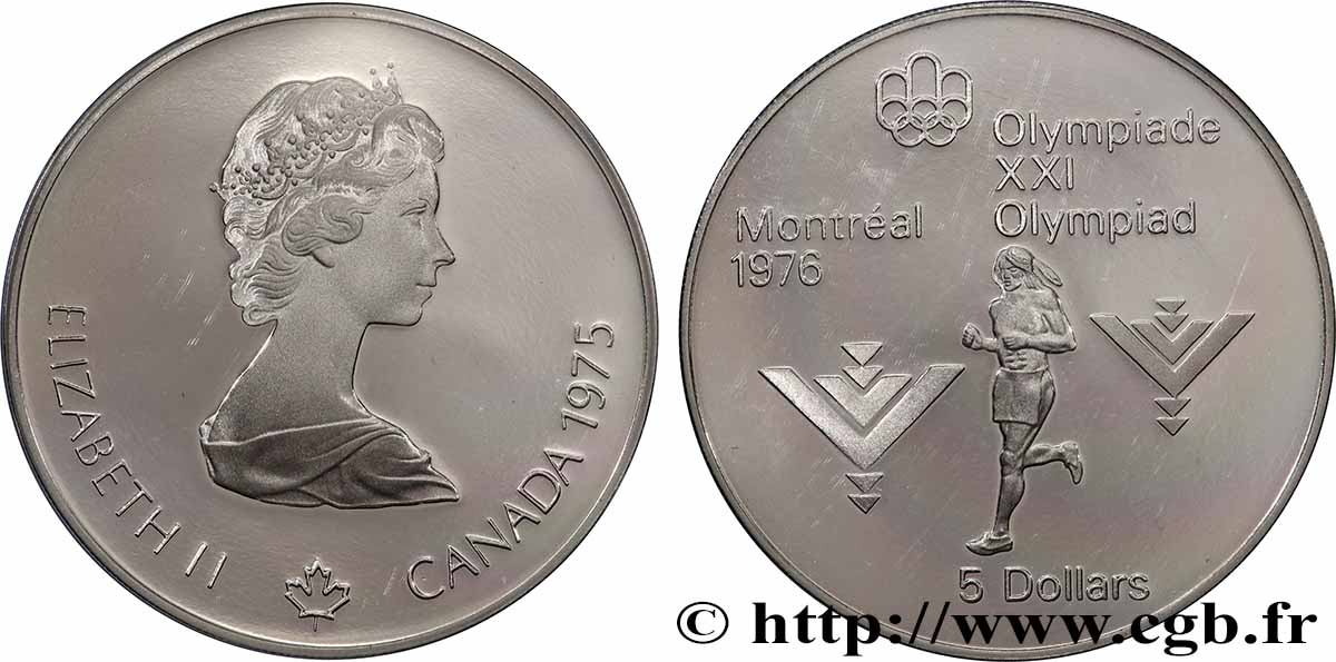 CANADá
5 Dollars Proof JO Montréal 1976 marathon 1975 Ottawa FDC