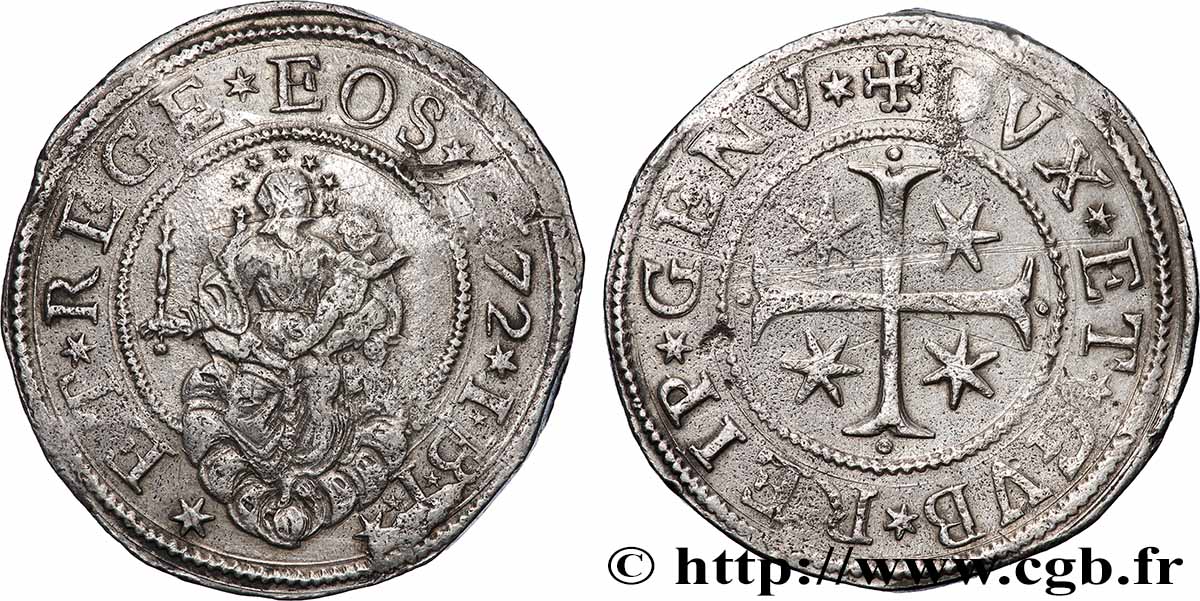 ITALIE - LIGURIE - RÉPUBLIQUE DE GÊNES Scudo 1672 Gênes TTB