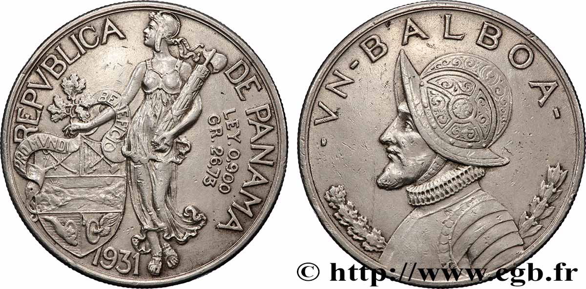 PANAMA 1 Balboa Vasco Nunez de Balboa 1931 AU