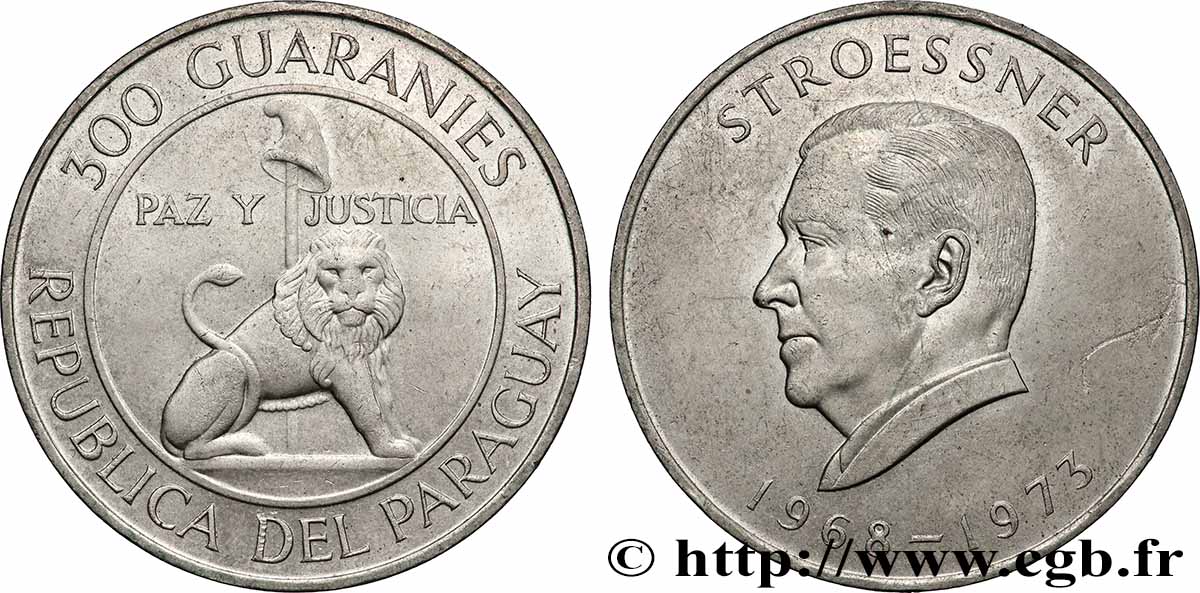 PARAGUAY 300 Guaranies 1973 q.SPL